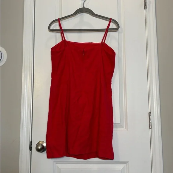 GAP Linen Blend Red Mini Dress for Women Slipper Red Large Petite - Picture 6 of 6